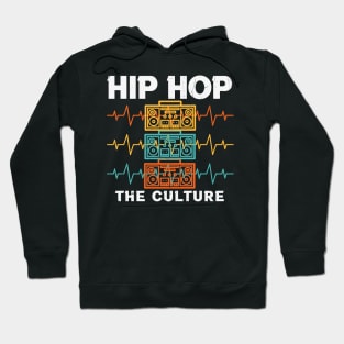 Hip Hop The Culture Retro Cassette Player Boombox Heartbeat Music Lover Gift Hoodie